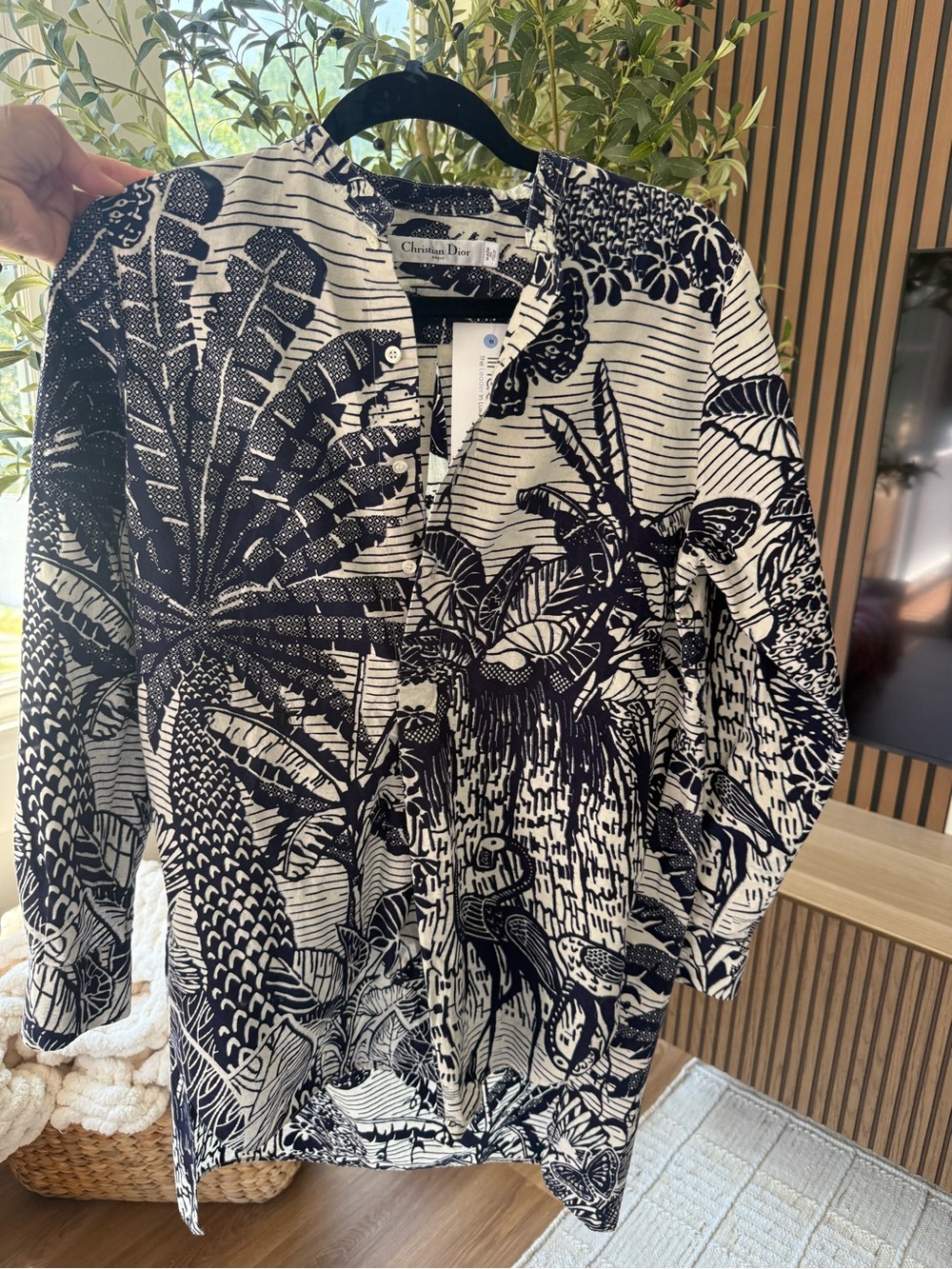 Christian Dior Toile de Jouy Tropicalia long blouse.